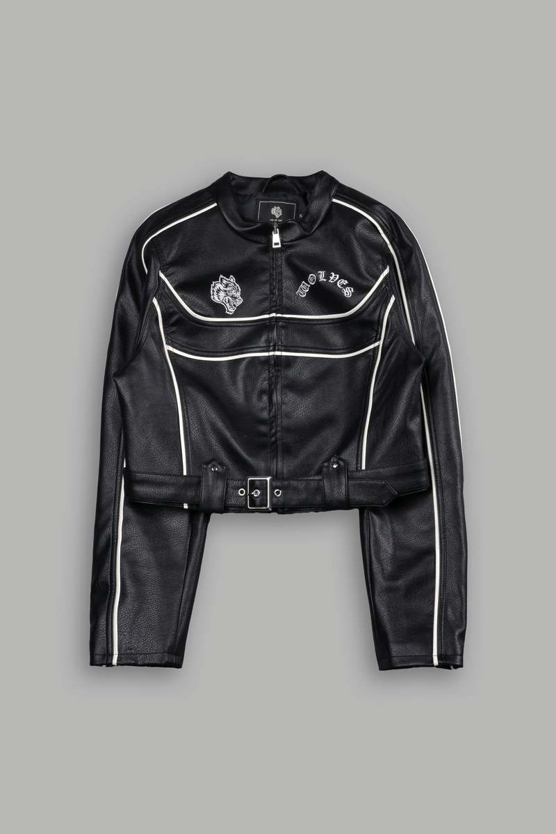 Black/White Darc Sport Chopper Wolf Letty Moto Jacket | 5439207-UJ