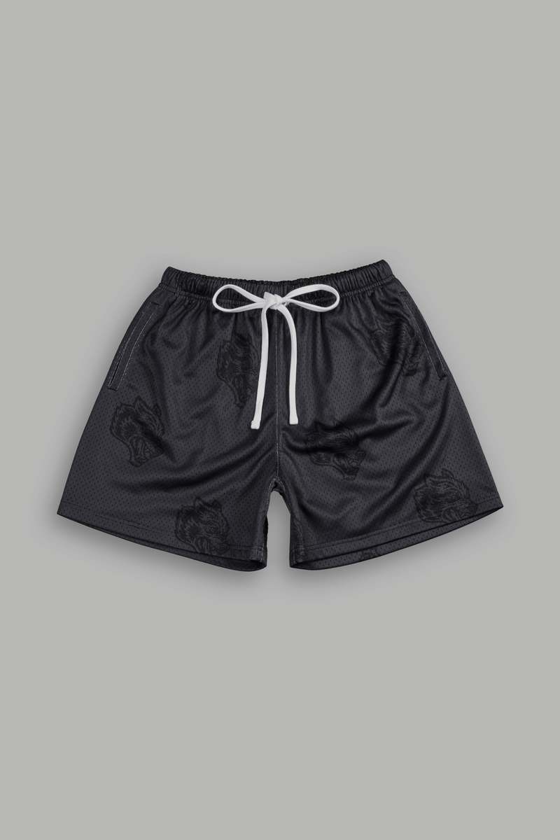 Black Darc Sport Club Monogram Mesh Shorts | 8517346-QA