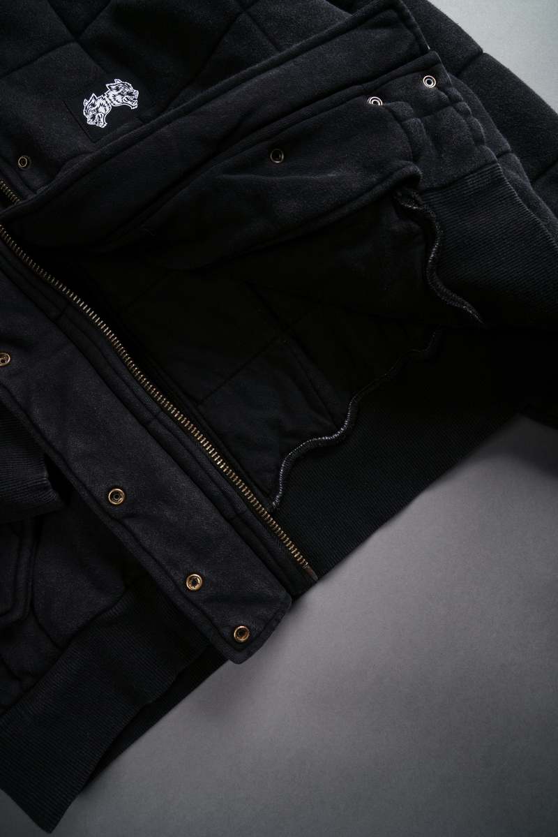 Black Darc Sport Dual Patch Cropped Quilted She Foley Bomber Jacket | 9437268-TM 