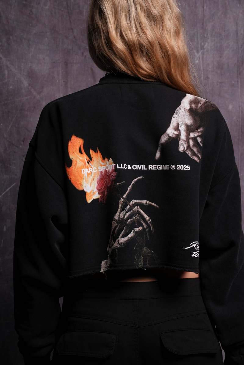 Black Darc Sport Eternal Fire London (Cropped) Crewneck | 0281739-YQ