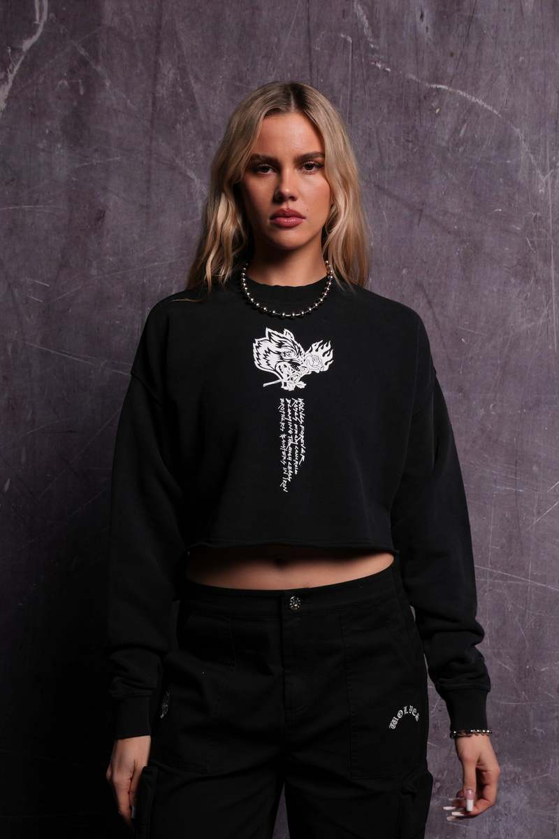 Black Darc Sport Eternal Fire London (Cropped) Crewneck | 0281739-YQ