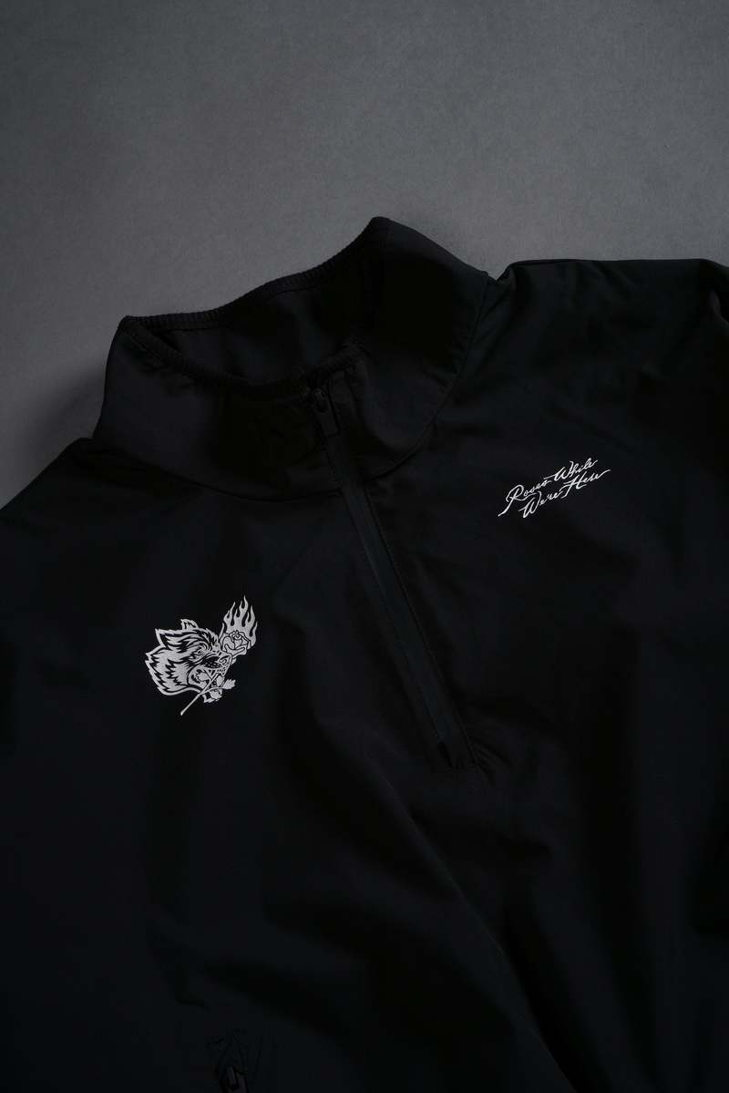 Black Darc Sport Roses While We're Here Cropped Zip Mockneck Sweater | 8134572-VP