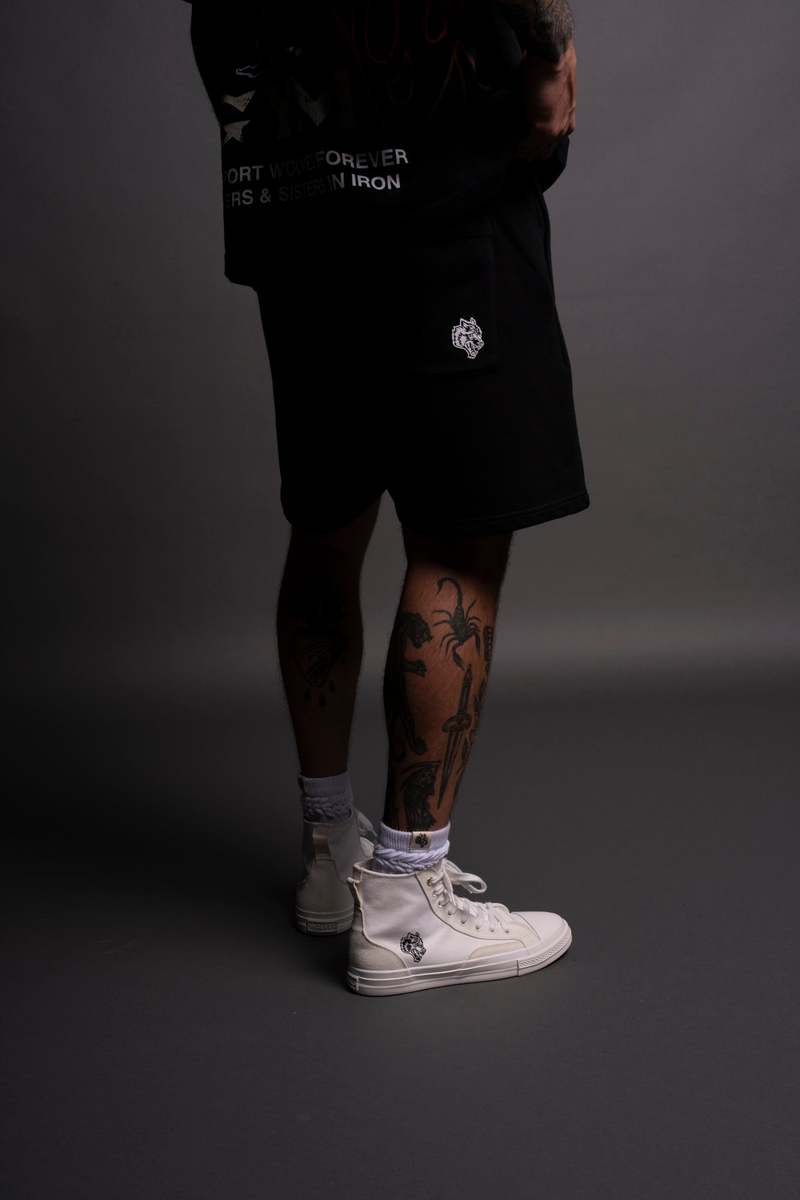 Black Darc Sport Wolf Chopper Liam Sweat Shorts | 5427109-ST