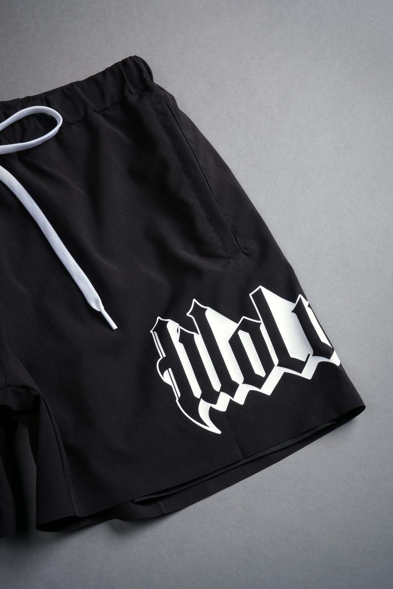 Black Darc Sport Wolves Represent Compression Shorts | 9465073-AT
