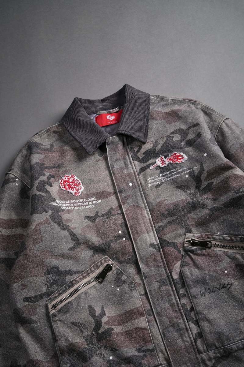 Blooming Woodland Camo Darc Sport Wolves Among Roses Earl Jacket | 7236584-AK