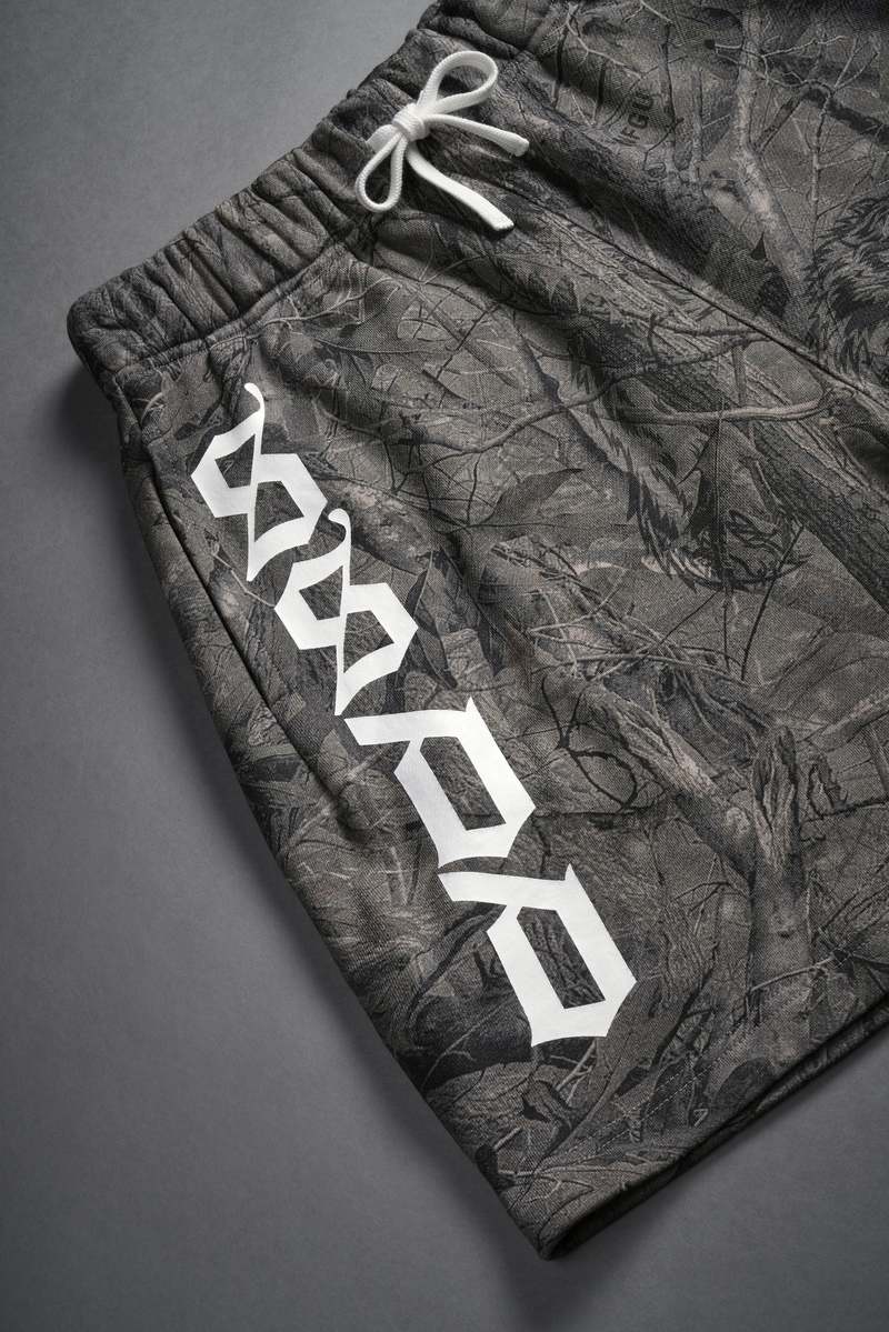 Driftwood Wolf Forest Camo Darc Sport Our Mantra Oversized Post Lounge Sweat Shorts | 9534721-XM