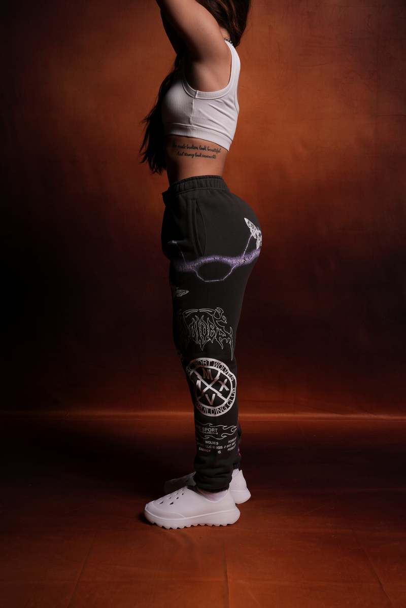 Wolf Gray Darc Sport Charged Up She Post Lounge Sweats | 5328490-PT